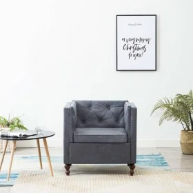 Sillón tapizado de tela gris de vidaXL, Sillones - Ref: Foro24-247158, Precio: 181,85 €, Descuento: %