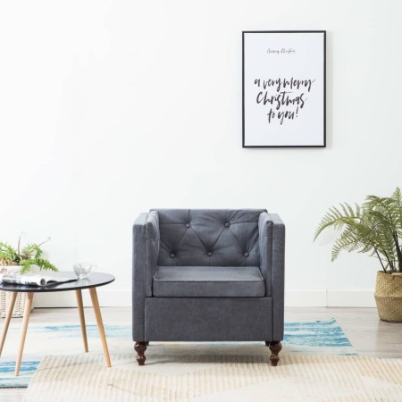 Sillón tapizado de tela gris de vidaXL, Sillones - Ref: Foro24-247158, Precio: 184,07 €, Descuento: %
