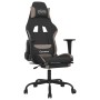 Silla gaming con reposapiés tela negro y gris taupe en Sillas gaming | Comprar online en Foru.es