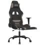 Silla gaming con reposapiés tela negro y gris taupe en Sillas gaming | Comprar online en Foru.es
