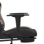 Silla gaming con reposapiés tela negro y gris taupe en Sillas gaming | Comprar online en Foru.es