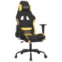Silla gaming con reposapiés tela negro y amarillo en Sillas gaming | Comprar online en Foru.es