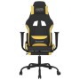 Silla gaming con reposapiés tela negro y amarillo en Sillas gaming | Comprar online en Foru.es