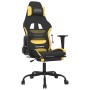 Silla gaming con reposapiés tela negro y amarillo en Sillas gaming | Comprar online en Foru.es