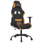 Silla gaming con reposapiés tela negro y naranja en Sillas gaming | Comprar online en Foru.es