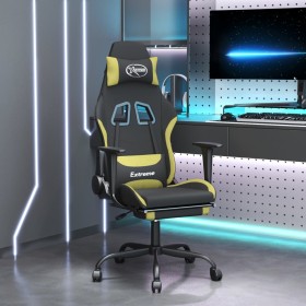 Silla gaming con reposapiés tela verde claro y negro en Sillas gaming | Comprar online en Foru.es