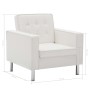 Sillón de cuero sintético blanco de vidaXL, Sillones - Ref: Foro24-247019, Precio: 208,39 €, Descuento: %