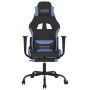Silla gaming con reposapiés tela negro y azul en Sillas gaming | Comprar online en Foru.es