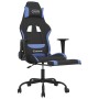 Silla gaming con reposapiés tela negro y azul en Sillas gaming | Comprar online en Foru.es