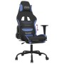 Silla gaming con reposapiés tela negro y azul en Sillas gaming | Comprar online en Foru.es