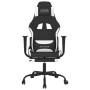 Silla gaming con reposapiés tela negro y blanco en Sillas gaming | Comprar online en Foru.es