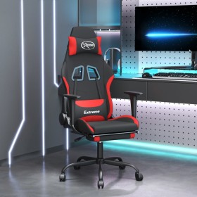 Silla gaming con reposapiés tela negro y rojo en Sillas gaming | Comprar online en Foru.es