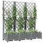 Jardinera con enrejado PP gris claro 120x40x121,5 cm en Macetas y jardineras | Comprar online en Foru.es