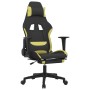 Silla gaming con reposapiés tela verde claro y negro en Sillas gaming | Comprar online en Foru.es