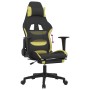 Silla gaming con reposapiés tela verde claro y negro en Sillas gaming | Comprar online en Foru.es