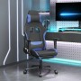 Silla gaming con reposapiés tela negro y azul en Sillas gaming | Comprar online en Foru.es