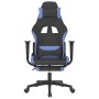 Silla gaming con reposapiés tela negro y azul en Sillas gaming | Comprar online en Foru.es