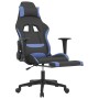 Silla gaming con reposapiés tela negro y azul en Sillas gaming | Comprar online en Foru.es
