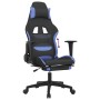 Silla gaming con reposapiés tela negro y azul en Sillas gaming | Comprar online en Foru.es
