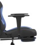 Silla gaming con reposapiés tela negro y azul en Sillas gaming | Comprar online en Foru.es