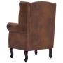 Sillón Chesterfield y reposapiés piel de ante artificial marrón de vidaXL, Sillones - Ref: Foro24-281277, Precio: 516,73 €, D...