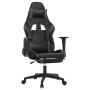Silla gaming con reposapiés cuero sintético negro gris en Sillas gaming | Comprar online en Foru.es
