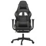 Silla gaming con reposapiés cuero sintético negro gris en Sillas gaming | Comprar online en Foru.es
