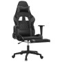 Silla gaming con reposapiés cuero sintético negro gris en Sillas gaming | Comprar online en Foru.es
