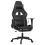 Silla gaming con reposapiés cuero sintético negro gris en Sillas gaming | Comprar online en Foru.es