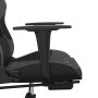 Silla gaming con reposapiés cuero sintético negro gris en Sillas gaming | Comprar online en Foru.es