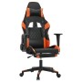 Silla gaming con reposapiés cuero sintético negro naranja en Sillas gaming | Comprar online en Foru.es