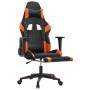 Silla gaming con reposapiés cuero sintético negro naranja en Sillas gaming | Comprar online en Foru.es