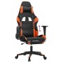 Silla gaming con reposapiés cuero sintético negro naranja en Sillas gaming | Comprar online en Foru.es