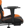 Silla gaming con reposapiés cuero sintético negro naranja en Sillas gaming | Comprar online en Foru.es