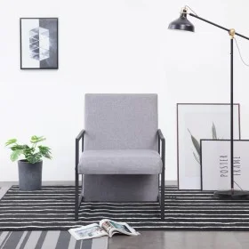 Sillón de tela gris claro de vidaXL, Sillones - Ref: Foro24-282155, Precio: 82,73 €, Descuento: %