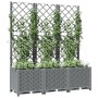 Jardinera con enrejado PP gris claro 120x40x136 cm en Macetas y jardineras | Comprar online en Foru.es
