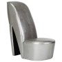Sillón con forma de zapato de tacón cuero sintético plateado de vidaXL, Sillones - Ref: Foro24-248649, Precio: 174,11 €, Desc...