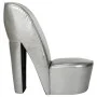 Sillón con forma de zapato de tacón cuero sintético plateado de vidaXL, Sillones - Ref: Foro24-248649, Precio: 158,36 €, Desc...
