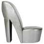 Sillón con forma de zapato de tacón cuero sintético plateado de vidaXL, Sillones - Ref: Foro24-248649, Precio: 174,11 €, Desc...