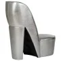 Sillón con forma de zapato de tacón cuero sintético plateado de vidaXL, Sillones - Ref: Foro24-248649, Precio: 158,36 €, Desc...