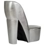 Sillón con forma de zapato de tacón cuero sintético plateado de vidaXL, Sillones - Ref: Foro24-248649, Precio: 174,11 €, Desc...