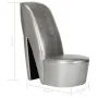 Sillón con forma de zapato de tacón cuero sintético plateado de vidaXL, Sillones - Ref: Foro24-248649, Precio: 158,36 €, Desc...
