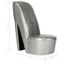 Sillón con forma de zapato de tacón cuero sintético plateado de vidaXL, Sillones - Ref: Foro24-248649, Precio: 174,11 €, Desc...