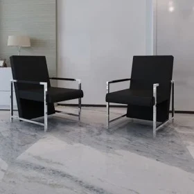 Sillones 2 unidades estructura cromada cuero sintético negro de vidaXL, Sillones - Ref: Foro24-270179, Precio: 234,90 €, Desc...