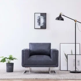 Gray Faux Suede Leather Cube Armchair by vidaXL, Armchairs - Ref: Foro24-282154, Price: 201,44 €, Discount: %