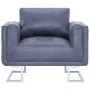 Sillón en forma de cubo de piel de ante artificial gris de vidaXL, Sillones - Ref: Foro24-282154, Precio: 204,18 €, Descuento: %