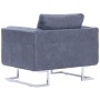Sillón en forma de cubo de piel de ante artificial gris de vidaXL, Sillones - Ref: Foro24-282154, Precio: 204,18 €, Descuento: %