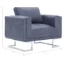 Sillón en forma de cubo de piel de ante artificial gris de vidaXL, Sillones - Ref: Foro24-282154, Precio: 201,44 €, Descuento: %
