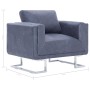 Sillón en forma de cubo de piel de ante artificial gris de vidaXL, Sillones - Ref: Foro24-282154, Precio: 204,18 €, Descuento: %