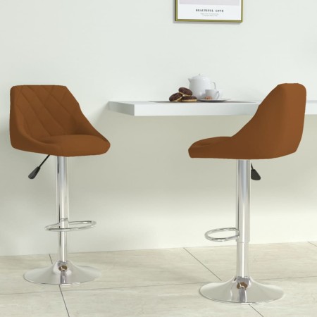 Taburete de cocina 2 unidades de terciopelo marrón de vidaXL, Taburetes de cocina - Ref: Foro24-335303, Precio: 145,42 €, Des...